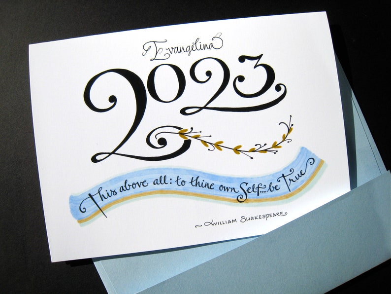 2024 Personalized Graduation Card Shakespeare Quote, Graduate Card, Congratulations Card, Calligraphy Card image 4