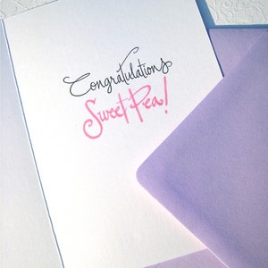 Personalized Graduation Card Girl Graduation Daughter Graduation Custom Calligraphy Sweet Peas Graduation Card image 3
