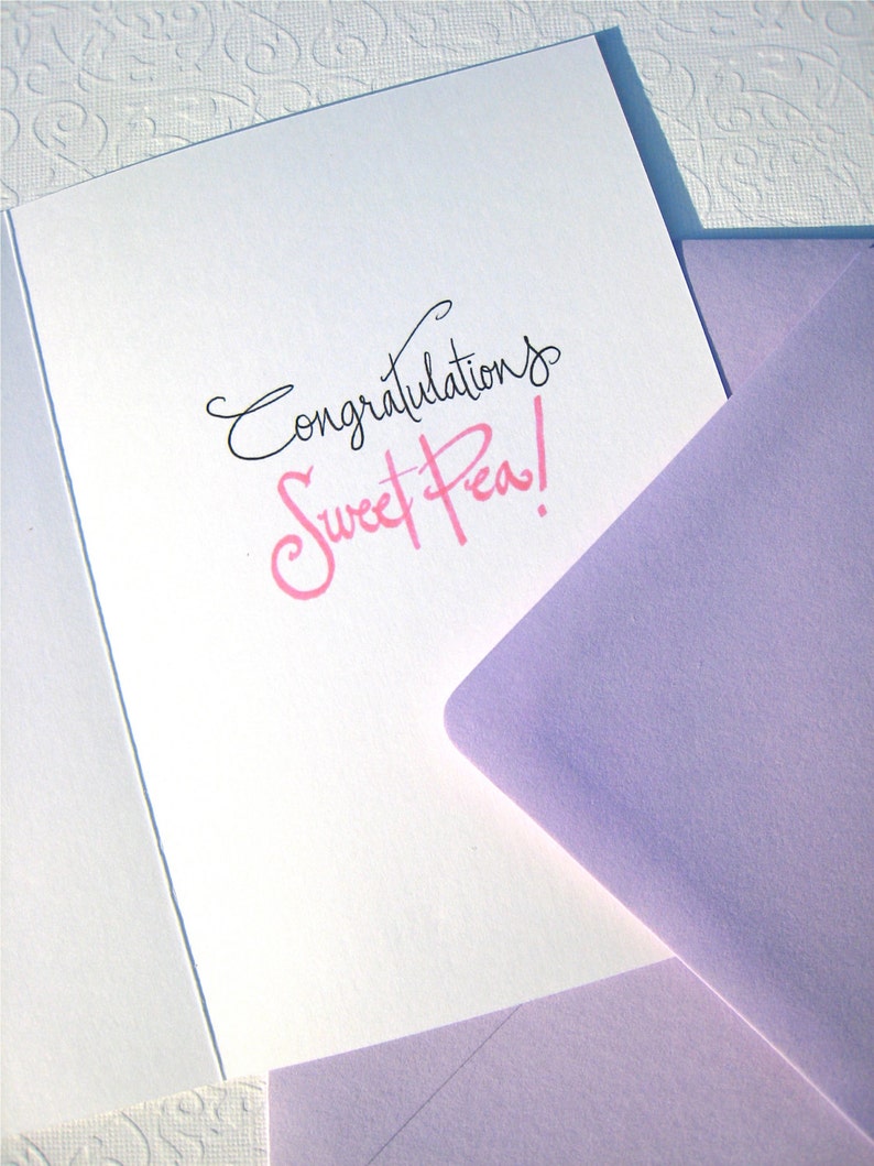 Personalized Graduation Card Girl Graduation Daughter Graduation Custom Calligraphy Sweet Peas Graduation Card image 3