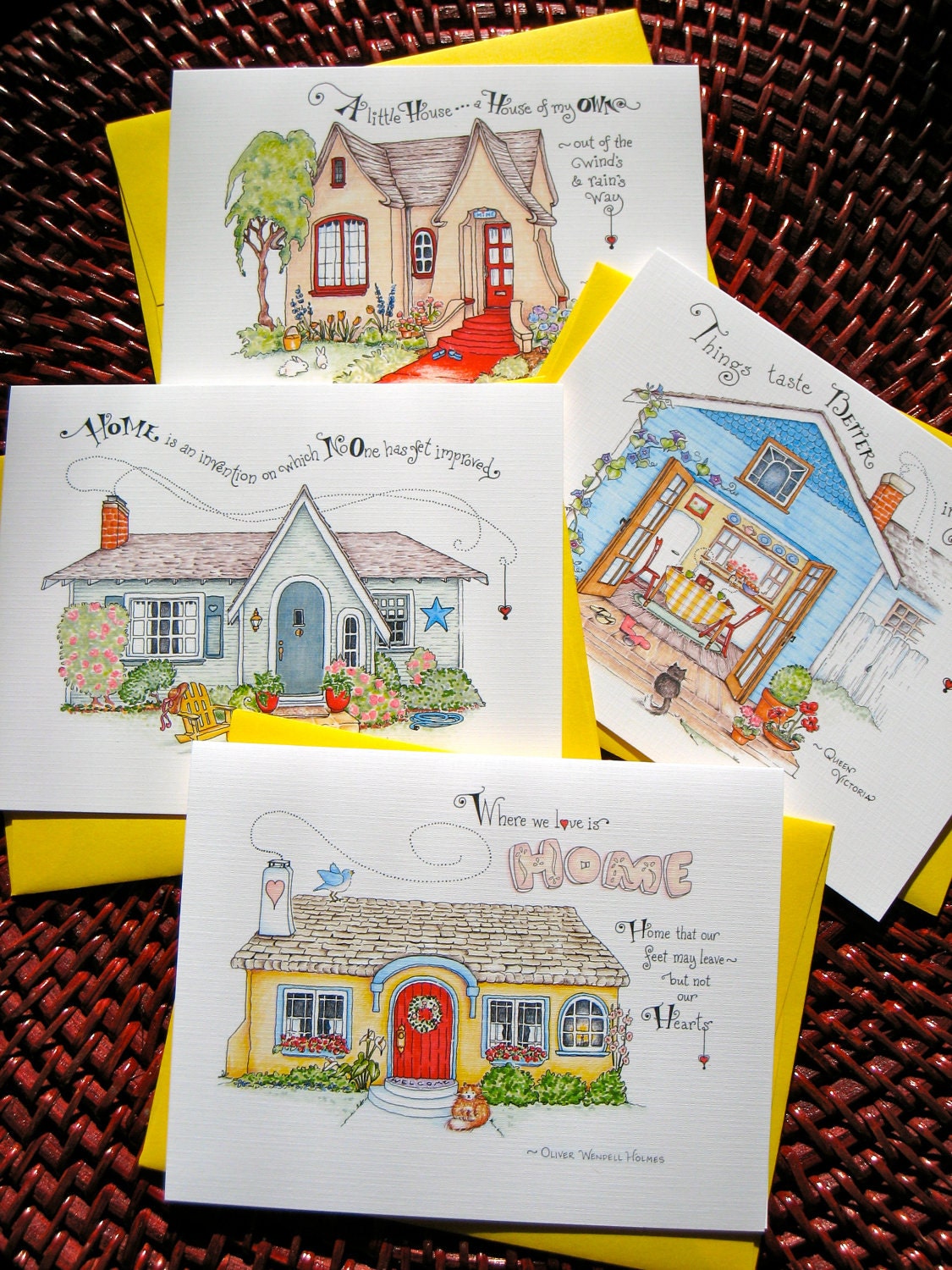 Cottage Note Cards Housewarming Gift Home Quotes New | Etsy