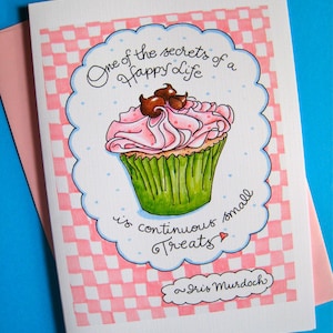 Cupcake Birthday Card - Sweet Birthday Card - Life Quote Card - Birthday Card for Baker