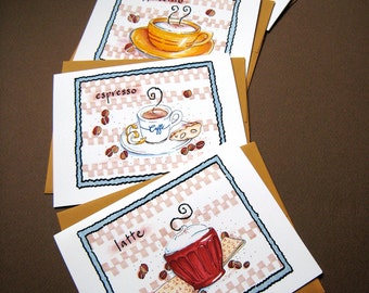 Coffee Cards - Boxed Set of Note Cards - Coffee Lover Gift