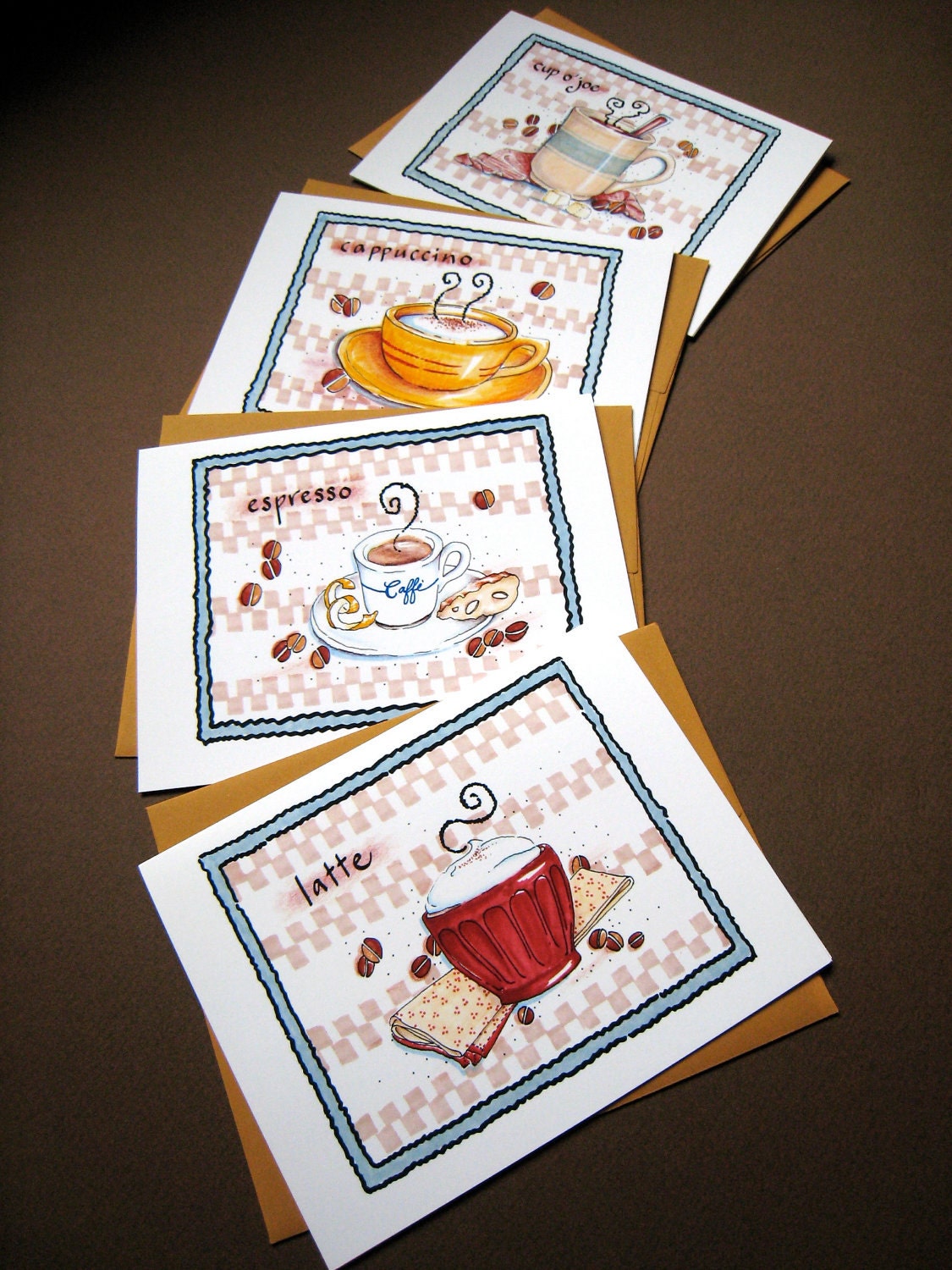 Coffee Note Cards Coffee Gift Boxed Set of Notes Coffee Etsy