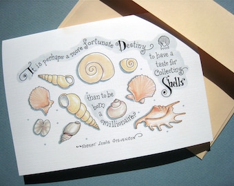 Seashell Card - Inspirational Card for Beach Lover - Shells Quote Card