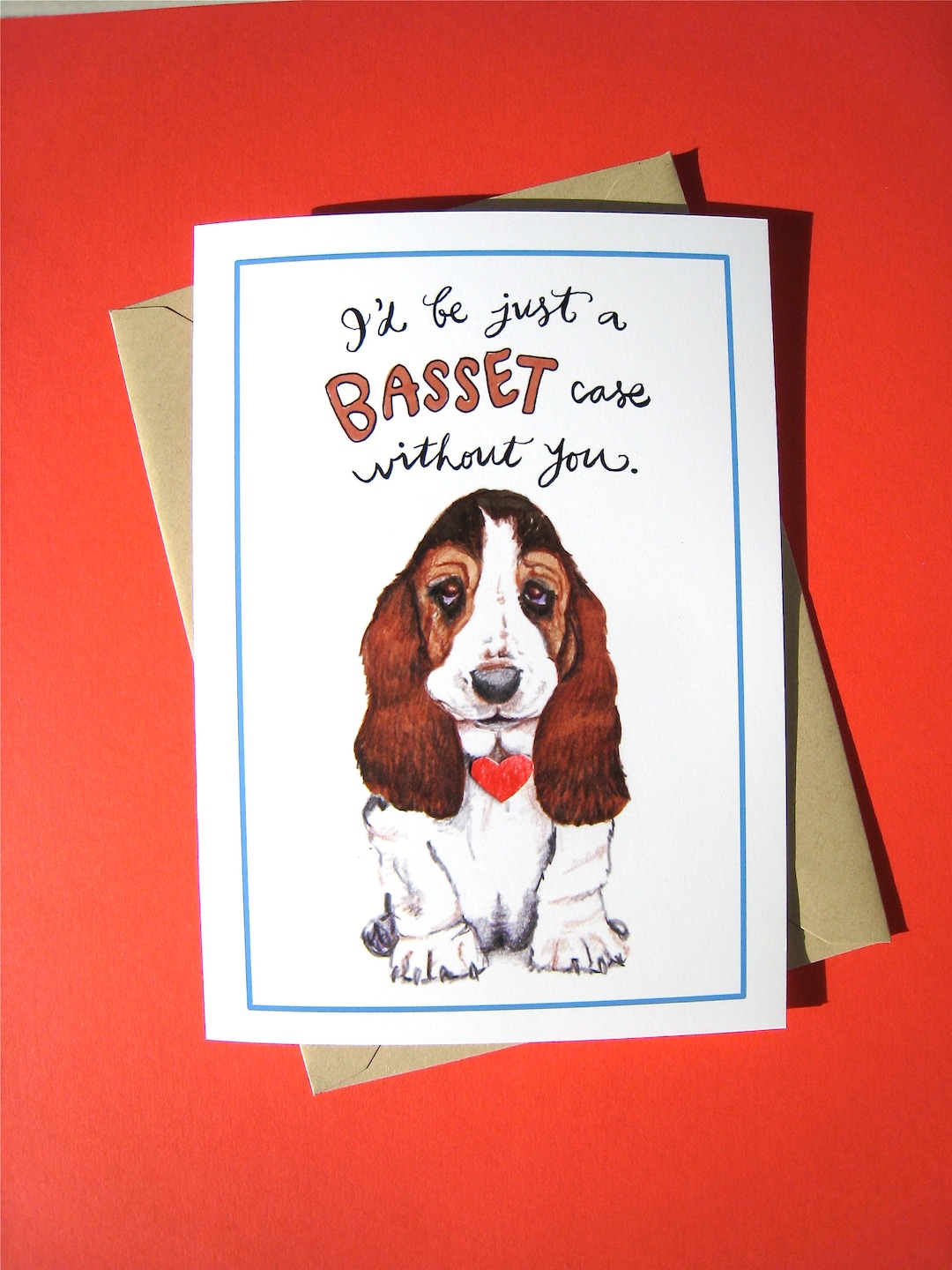 Valentine's Day Basset Hound Basset Hound Love Card Dog