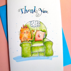 Cat Thank You Card - Pet Sitter Thank You - Cat Lover Gift