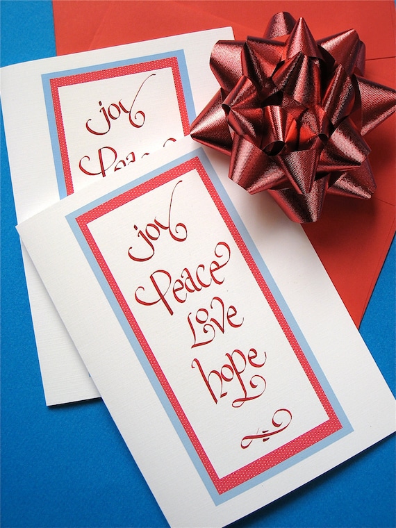 Peace & Hope Personalized Christmas Card – Set of 20