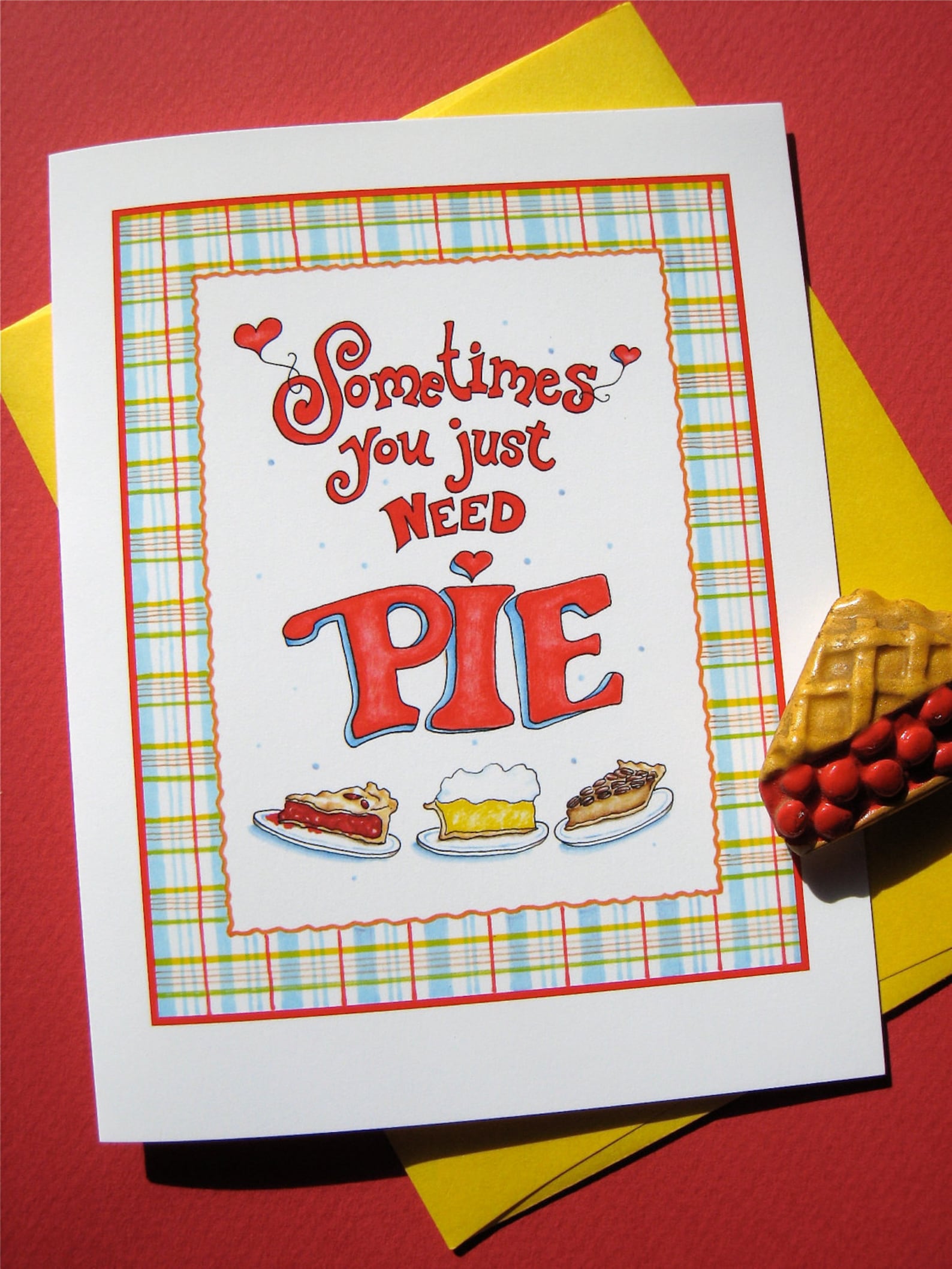 Pie Note Cards Pie Lover Gift Gift Stationery Kitchen Etsy