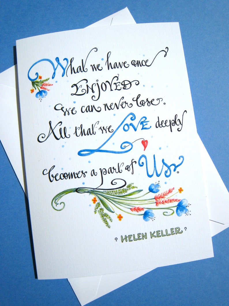 Helen Keller Quote Sympathy Card Condolence Card Loss Card | Etsy