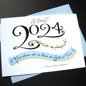 2024 Personalized Graduation Card Shakespeare Quote, Graduate Card, Congratulations Card, Calligraphy Card image 2