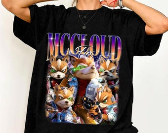 Fox McCloud Star Fox Shirt, Retro Gaming Tee, Cartoon Space Fox Graphic, Unisex Gamer Shirt