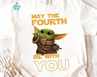 May The Fourth Be With You Funny T Shirt Star Lovers War Fan T Shirt, Cool Graphic Bible Quote Graphic Tee, Christianity Gift Shirt
