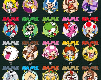 Personalized Super Mario Characters Bundle PNG, Custom Mario Group Png, Mario Bros pngs, Mario Family Matching Tee 2026