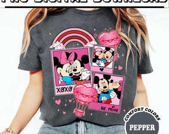 Sublimación de Mickey y Minnie Mouse para San Valentín, PNG retro de San Valentín, PNG de Mickey para San Valentín, San Valentín divertido, PNG de pareja de ratones