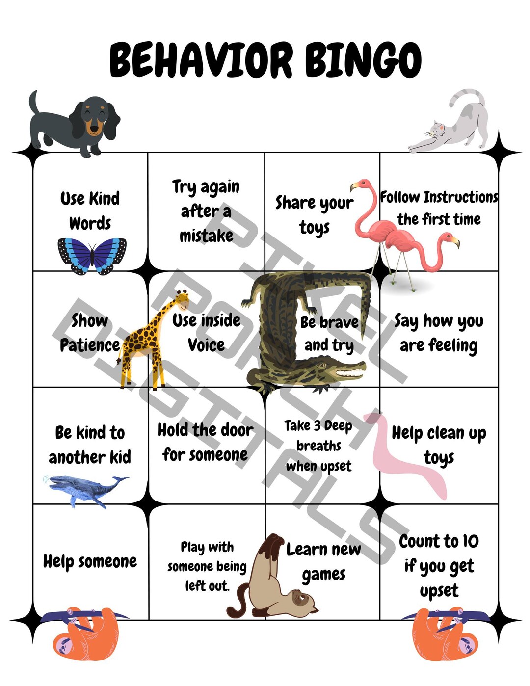 Kids Behavior Bingo Bundle - Printable Habit Tracker, Chore Chart ...