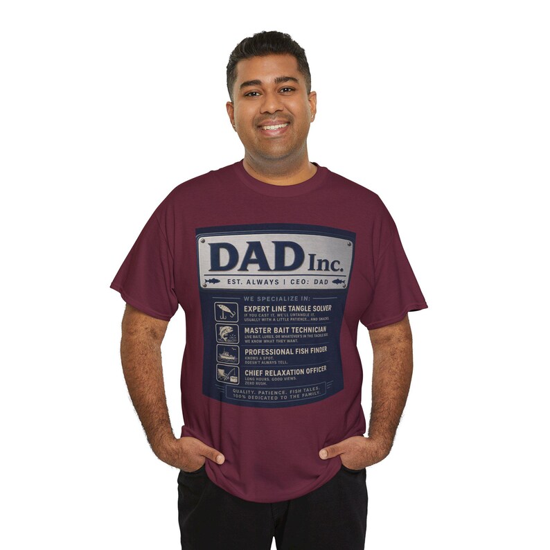 Dad Inc. Fishing Edition T-Shirt | Funny Fisherman Dad Tee image 9