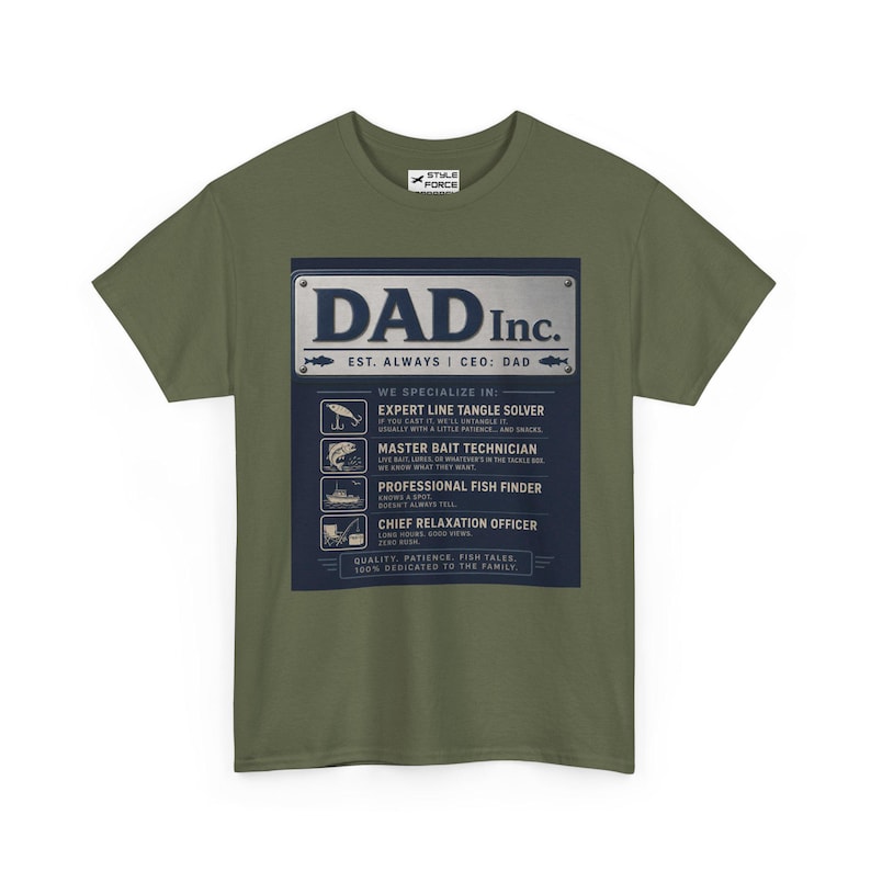 Dad Inc. Fishing Edition T-Shirt | Funny Fisherman Dad Tee image 5