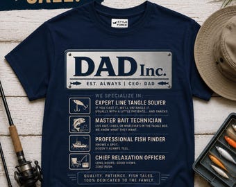Dad Inc. Angel Edition T-Shirt | Lustiges Fischer Papa Tee