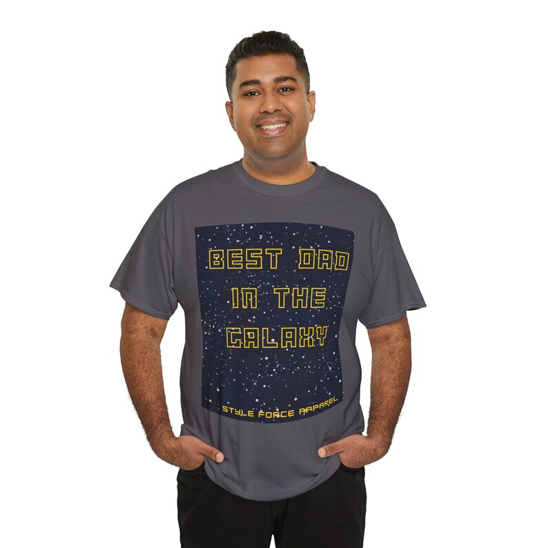 Best Dad in the Galaxy T-Shirt | Space Stars Typography Tee image 7