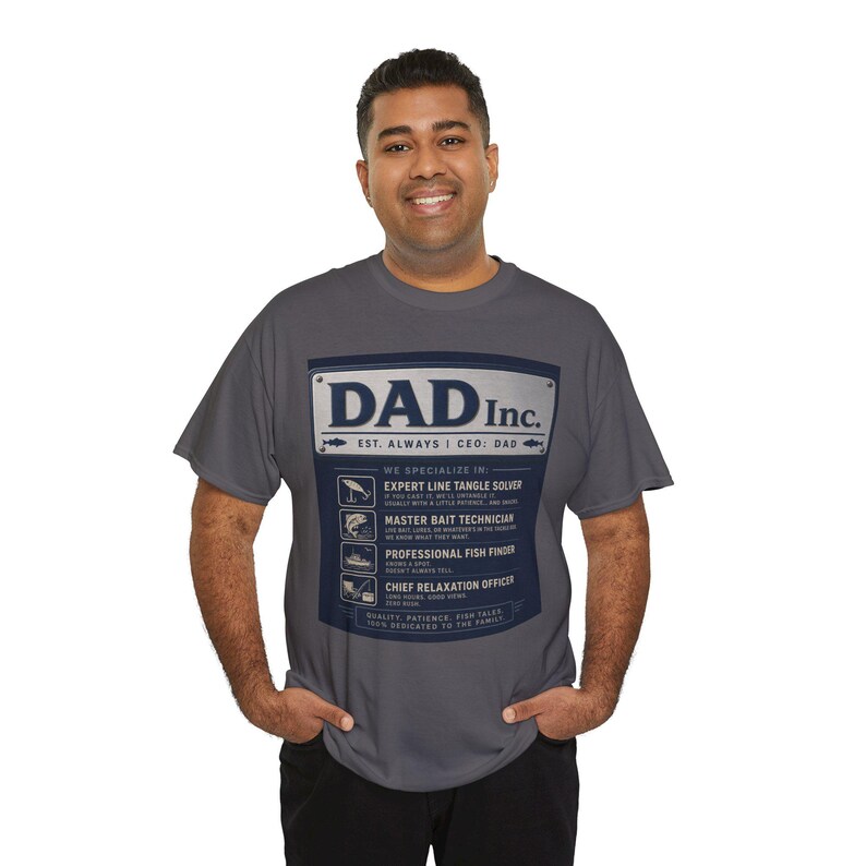 Dad Inc. Fishing Edition T-Shirt | Funny Fisherman Dad Tee image 11