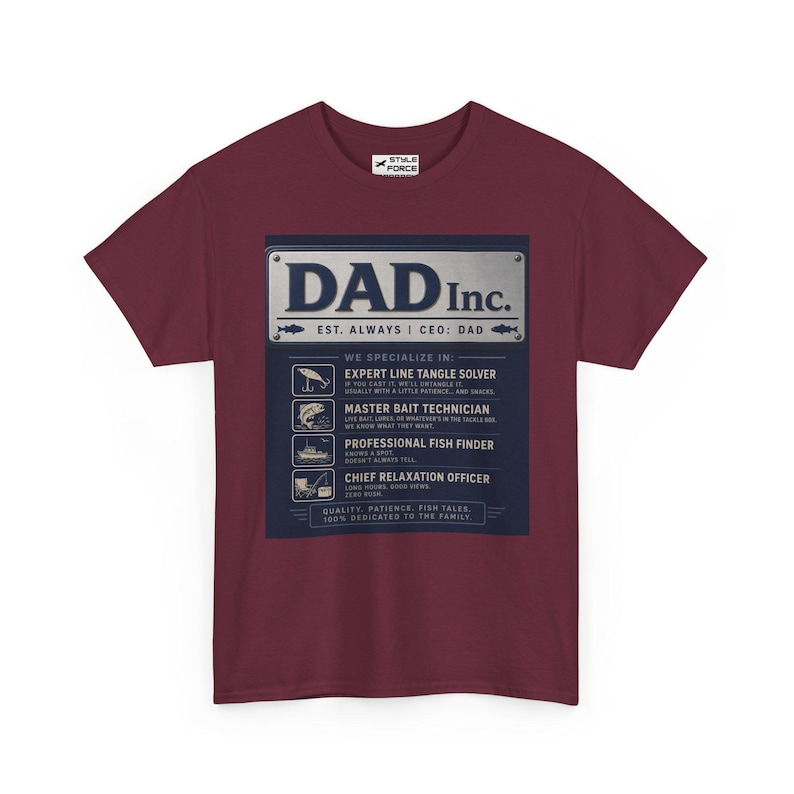 Dad Inc. Fishing Edition T-Shirt | Funny Fisherman Dad Tee image 4