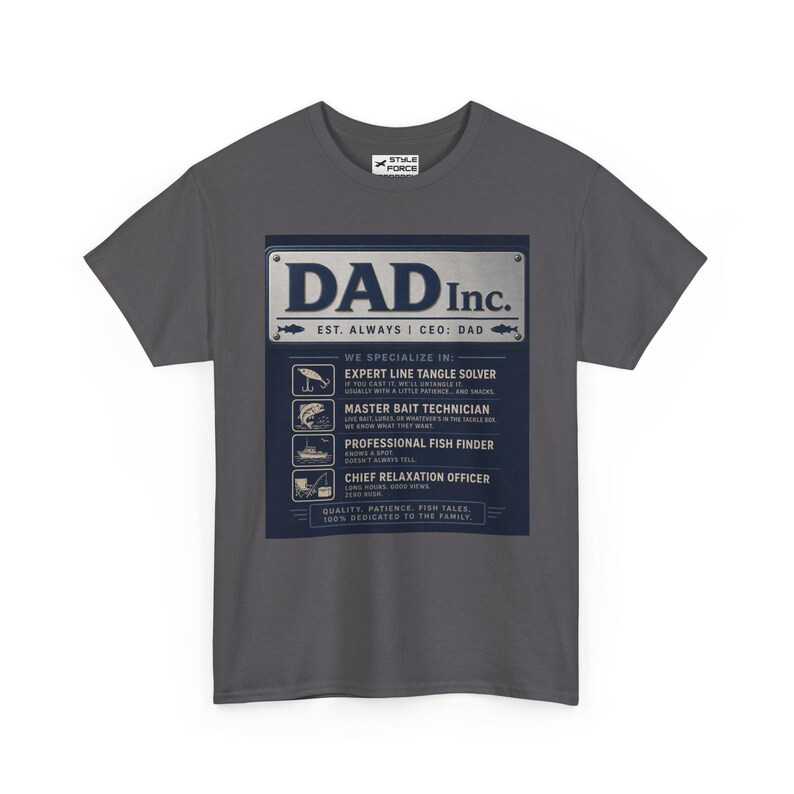 Dad Inc. Fishing Edition T-Shirt | Funny Fisherman Dad Tee image 6