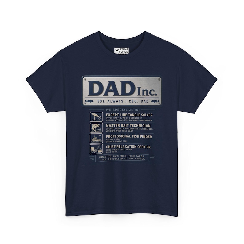 Dad Inc. Fishing Edition T-Shirt | Funny Fisherman Dad Tee image 2
