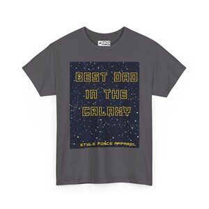 Best Dad in the Galaxy T-Shirt | Space Stars Typography Tee image 3