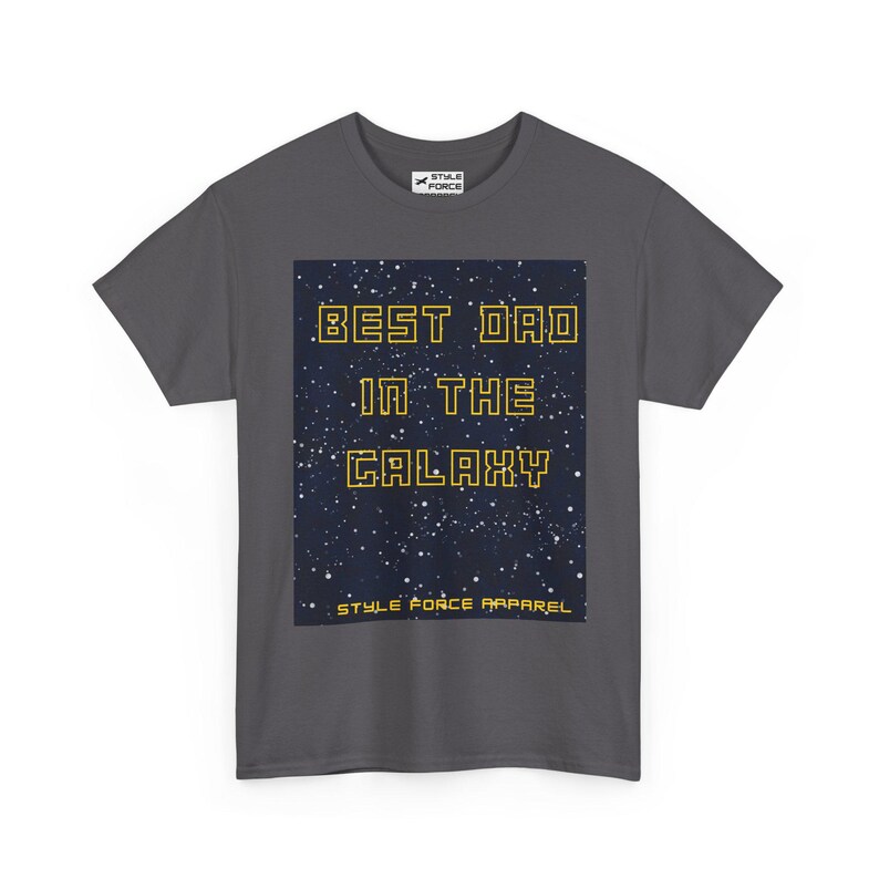 Best Dad in the Galaxy T-Shirt | Space Stars Typography Tee image 3