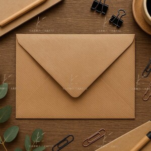 C6 Brown Recycled Ribbed Envelopes 100gsm | Eco Friendly Kraft Envelopes | Rustic Wedding, Cards & Invitations image 3