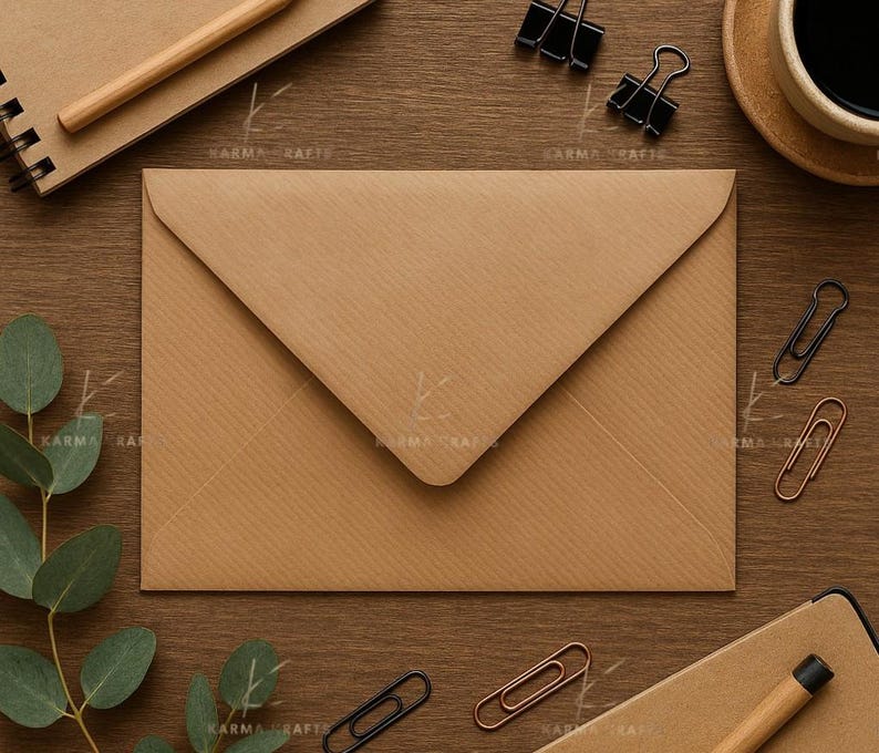 C6 Brown Recycled Ribbed Envelopes 100gsm | Eco Friendly Kraft Envelopes | Rustic Wedding, Cards & Invitations image 3