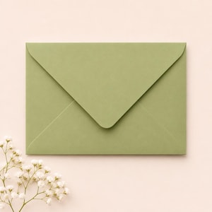 C6 Sage Green 114x162mm Invitation Envelopes for Cards Weddings and Stationery