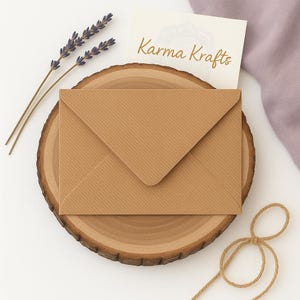C6 Brown Recycled Ribbed Envelopes 100gsm | Eco Friendly Kraft Envelopes | Rustic Wedding, Cards & Invitations image 1