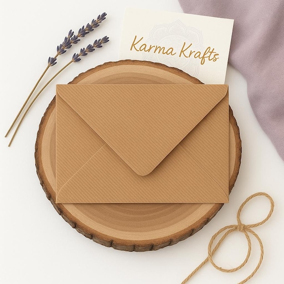 C6 Brown Recycled Ribbed Envelopes 100gsm | Eco Friendly Kraft Envelopes | Rustic Wedding, Cards & Invitations