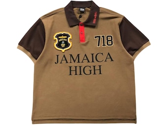 Polo Stussy X Denim Tears marrón - Jamaica High Spades Club inspirado en Playboi Carti