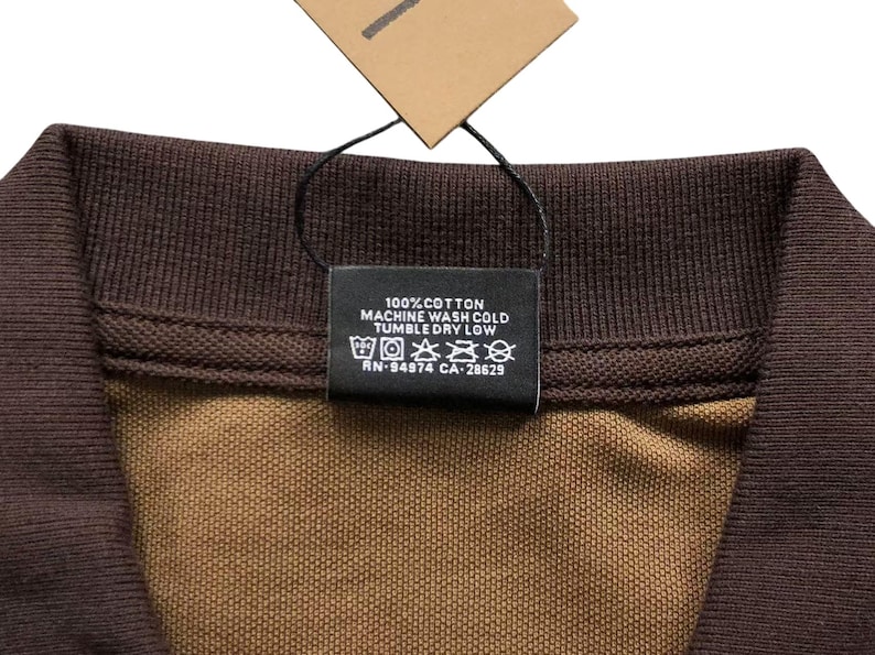 Close-up of collar with branded label