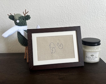 Gestickte handschriftliche Notiz