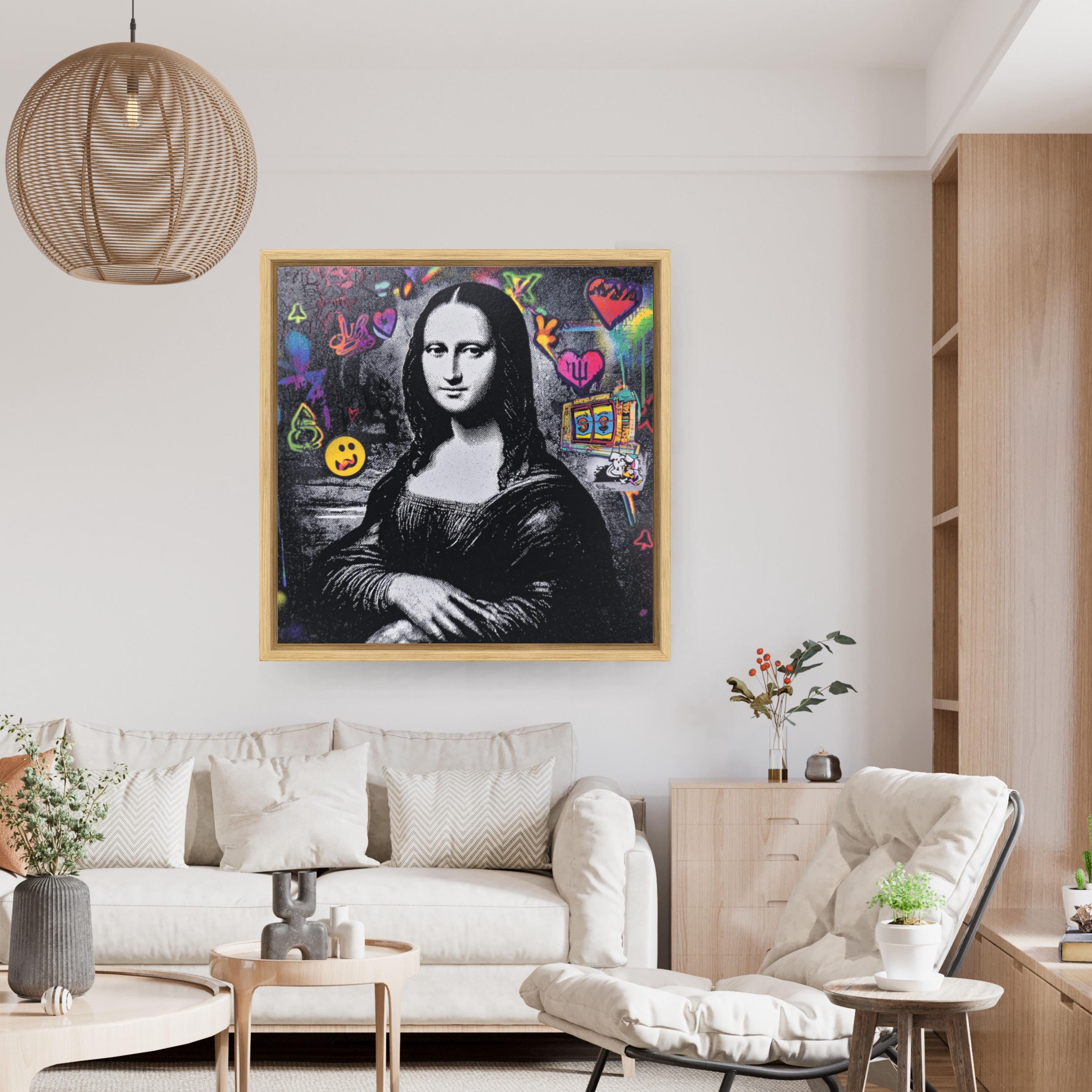 Mona Lisa Street Art Canvas – Alec Monopoly Style Graffiti, Pop