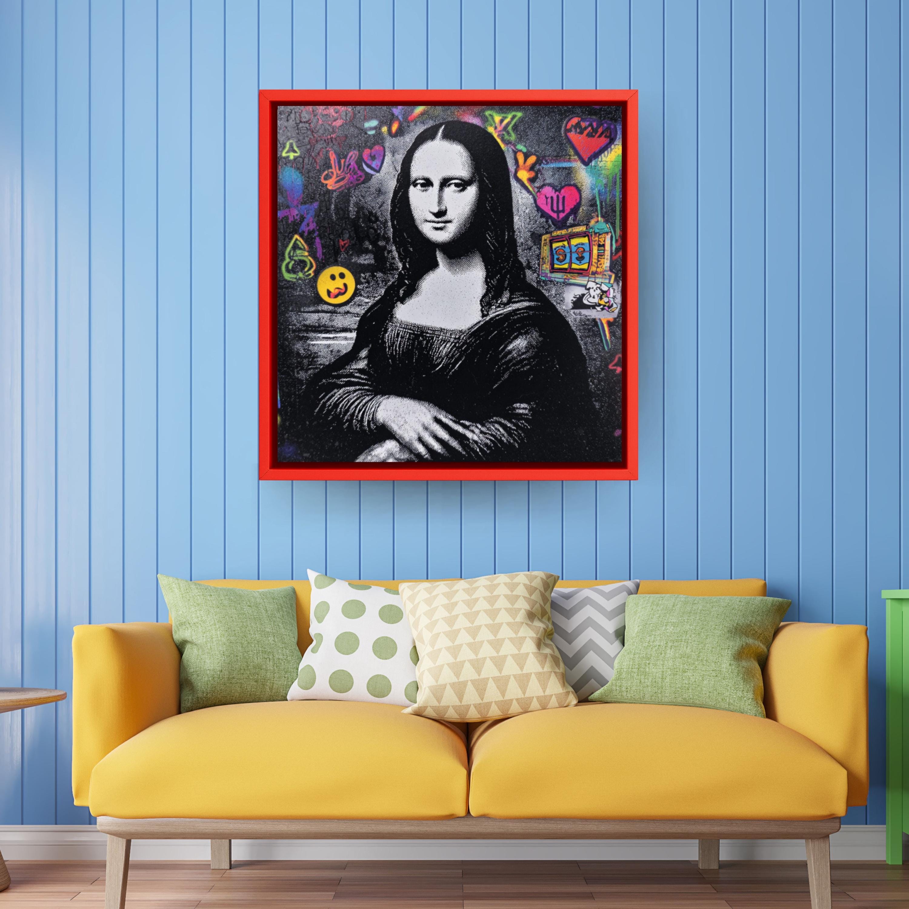 Mona Lisa Street Art Canvas – Alec Monopoly Style Graffiti, Pop