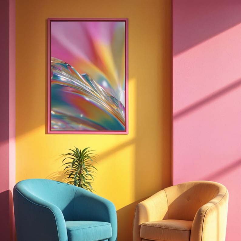 Rainbow Gradient Glass Texture Art Modern Abstract Canvas Etsy — free download