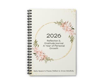 2026 Reflection & Gratitude Journal – Mindful Daily Ritual for Personal Growth (PDF)