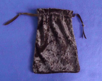 Tarot Bag Large- Chocolate Brown Crushed Velvet