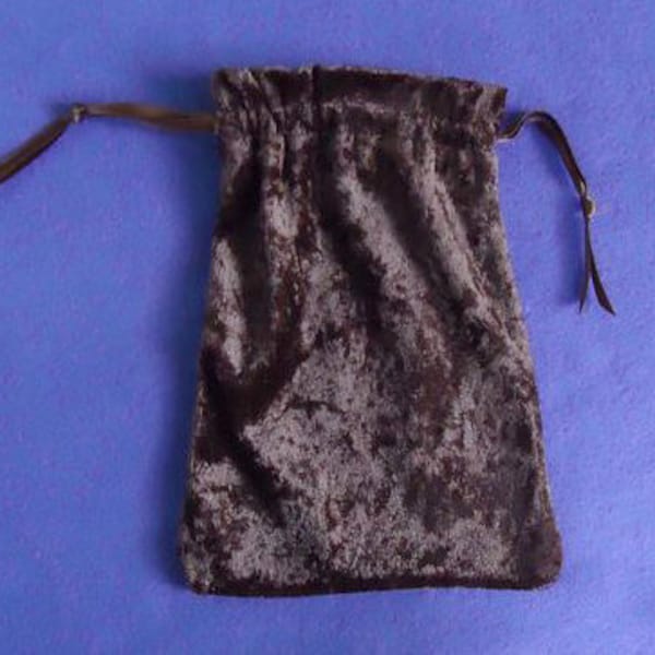Tarotväska Stor - Chokladbrun Krossad Sammet