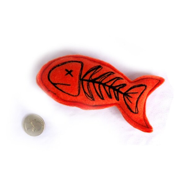 Fish Bones Catnip Toy - Orange