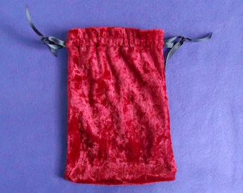 Tarot Bag Large- Cranberry Red Crushed Velvet