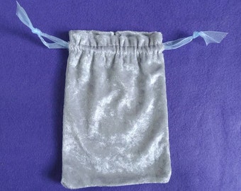 Tarot Bag Large - Silver Crushed Velvet