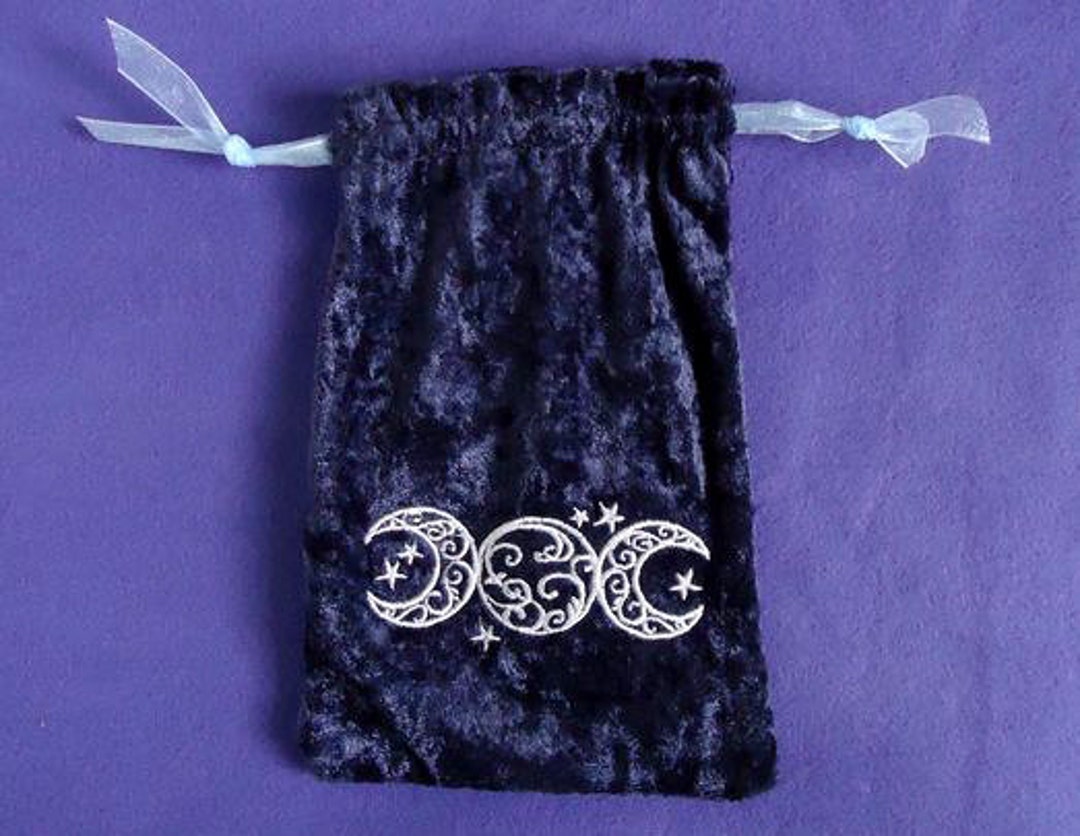 Triple Moon Tarot Bag - Byzantium Purple Crushed Velvet - Etsy
