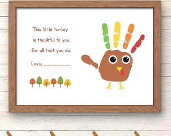 Thanksgiving Handprint Turkey Printable – Poem & Craft Page for Kids