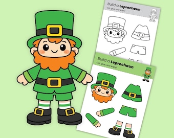 Leprechaun Cut and Paste Craft | St Patrick's Day Kids Activity (Digital Download)
