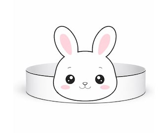 Printable Bunny Crown: Easter Headband Craft, Preschool Activity (Color & B/W PDF)
